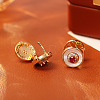 Brass Micro Pave Cubic Zirconia Hoop Earrings FS-WG3CB04-01-3