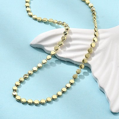Brass Flat Ball Chain Necklaces for Women X-NJEW-U035-01G-1