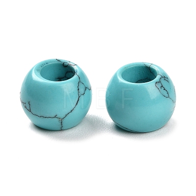 Synthetic Turquoise European Beads G-R488-01O-1