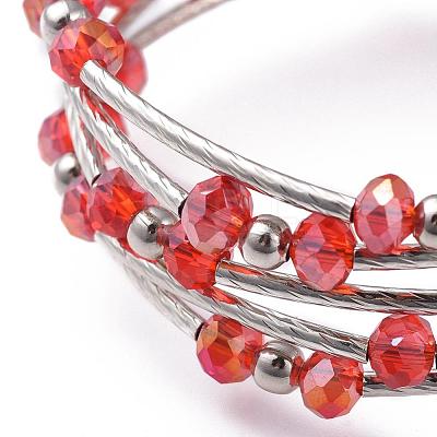 Five Loops Fashion Wrap Bracelets BJEW-JB04595-05-1