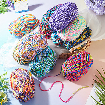 Light Gradient Segment Dyed Polyester Yarn DIY-TADJ0002-005B-1