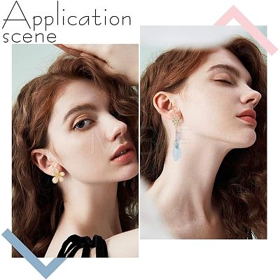 10Pcs 5 Style Brass Stud Earring Findings KK-CA0002-05-1