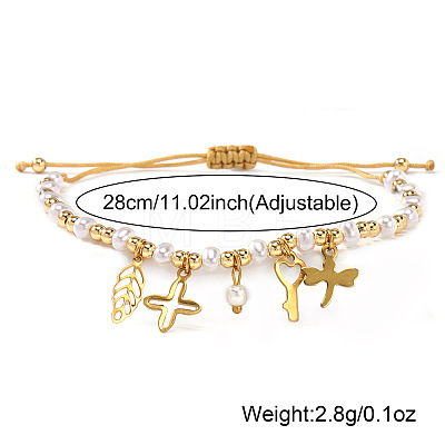 304 Stainless Steel Charm Bracelets BA2405-2-1