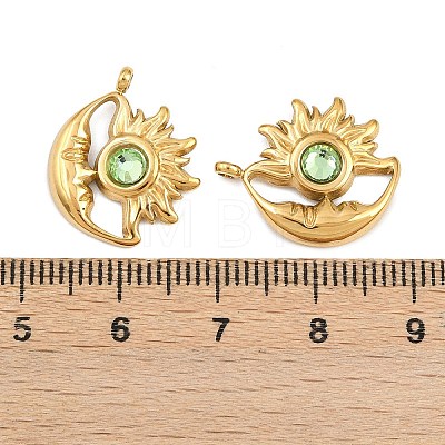 304 Stainless Steel Rhinestone Pendants STAS-Z166-24G-08-1