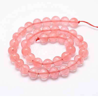 Cherry Quartz Glass Bead Strands G-G735-44-6mm-1