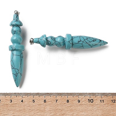 Dyed Synthetic Turquoise Big Pendants G-H338-03P-06-1