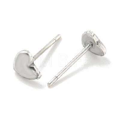 Rack Plated Heart Brass Stud Earrings for Women EJEW-Z048-08P-1