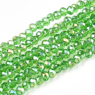 Electroplate Glass Beads Strands EGLA-A044-T1mm-B11-1