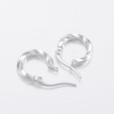 304 Stainless Steel Hoop Earrings EJEW-H327-03A-1