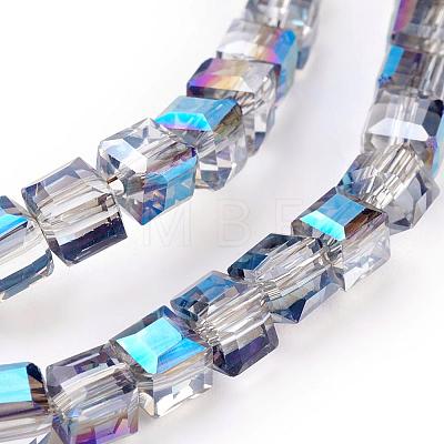 Electroplate Glass Beads Strands EGLA-D018-4x4mm-16-1