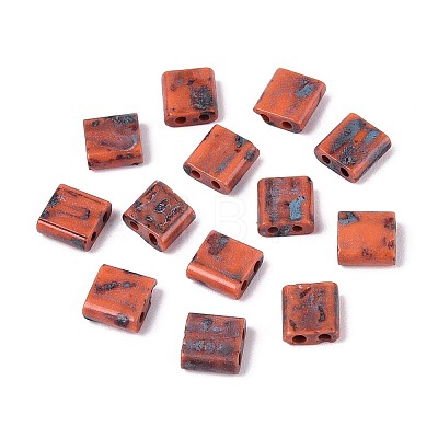 2-Hole Baking Paint Glass Seed Beads SEED-N009-03J-1