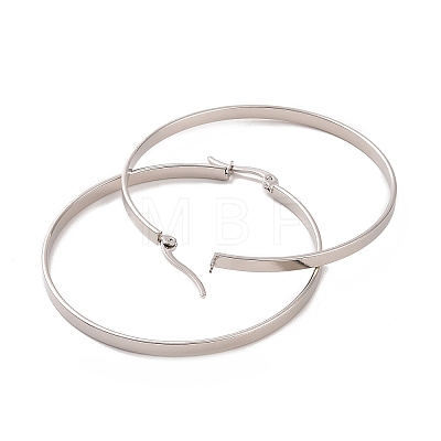 201 Stainless Steel Big Hoop Earrings with 304 Stainless Steel Pins for Women EJEW-E146-07P-A-1
