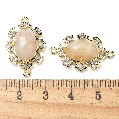 Natural Moonstone Faceted Oval Connector Charms G-G181-06G-09-1