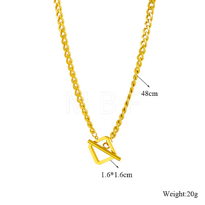 Rhombus Toggle 304 Stainless Steel Pendant Necklaces for Women FS-WG6DB9B-01-1