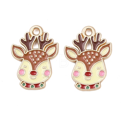 Christmas Alloy Enamel Pendants FIND-I067-02KCG-01-1