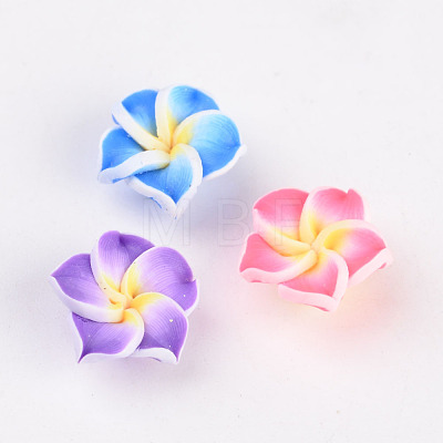 Handmade Polymer Clay 3D Flower Plumeria Beads CLAY-Q192-12mm-M-1