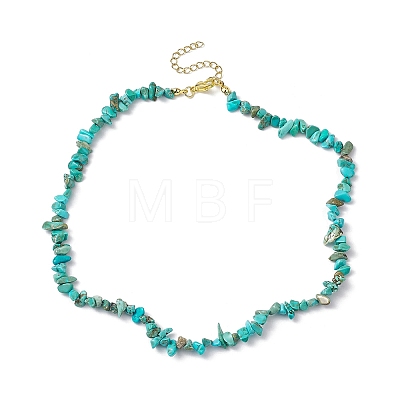 Natural Howlite Chip Beaded Necklace NJEW-JN04616-07-1