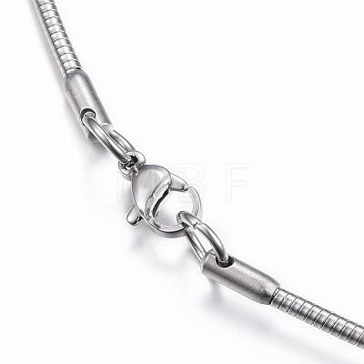304 Stainless Steel Snake Chain Necklaces NJEW-H450-01P-1