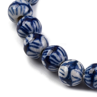 Handmade Blue and White Porcelain Beads Strands PORC-I027-02A-1