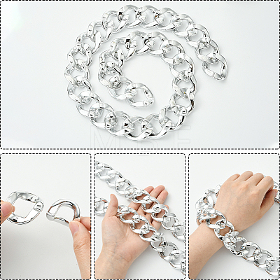 1Pc Acrylic Cuban Link Chain Necklaces for Men NJEW-SP0001-09A-S-1