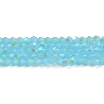 Imitation Jade Electroplate Glass Beads Strands GLAA-F029-J4mm-D03-1