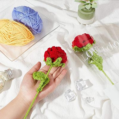 Cotton Knitting Artificial Flower AJEW-WH0013-51-1