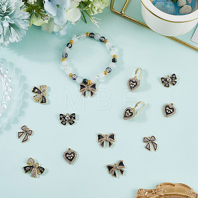 30Pcs 5 Styles Alloy Rhinestone Pendants FIND-SC0016-47-1