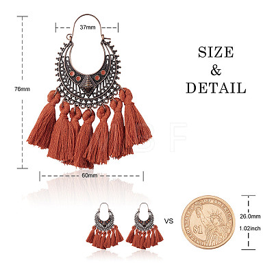 SHEGRACE Alloy Dangle Chandelier Earrings JE878B-1