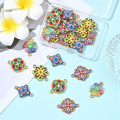 25Pcs 5 Colors 3D Printed Alloy Connector Charms FIND-YW0011-78-1