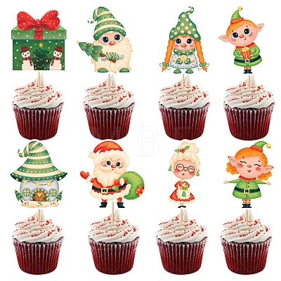 8Pcs Christmas Cupcake Toppers PW-WG20D8B-01-1