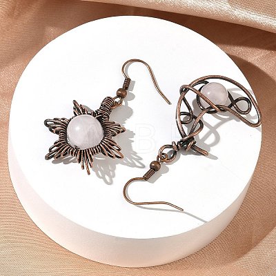 Natural Quartz Crystal Dangle Earrings G-H359-07R-05-1