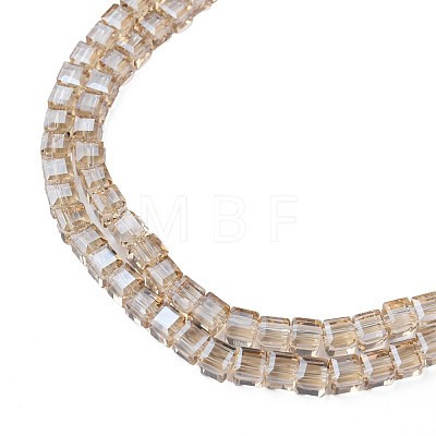 Electroplate Transparent Glass Beads Strands EGLA-N002-28-F04-1