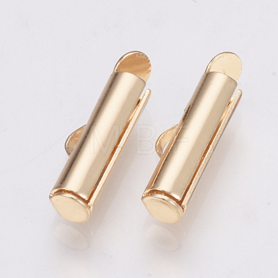 Brass Slide On End Clasp Tubes KK-Q747-11F-KC-1