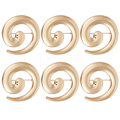 6Pcs Vortex Spiral Zinc Alloy Lapel Pins for Clothes JEWB-FG0001-78-1