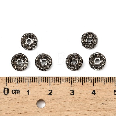 Brass Rhinestone Spacer Beads RB-A014-L8mm-01B-1