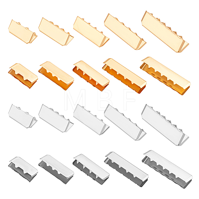 120Pcs 10 Styles Iron Ribbon Crimp Ends IFIN-PH0002-35-1