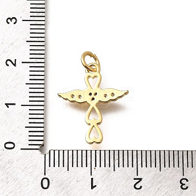 Brass Micro Pave Cubic Zirconia Pendants KK-B128-11G-03-1