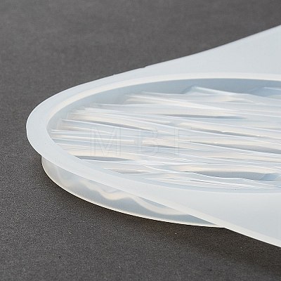 Flat Round with Water Ripple Cup Mat Silicone Molds X-DIY-L065-03-1