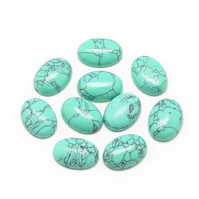 Synthetic Turquoise Cabochons G-R415-14x10-44-1