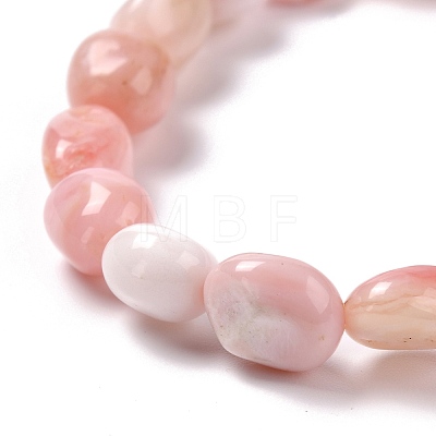 Natural Pink Opal Beaded Stretch Bracelets BJEW-F414-02B-13-1