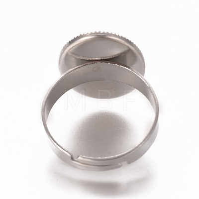 Adjustable 304 Stainless Steel Finger Rings Components LS-STAS-WH0014-03A-1