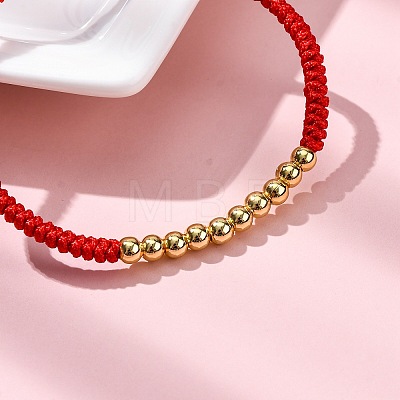 Polyester Cord Braided Bead Bracelets for Women BJEW-L698-04G-01-1