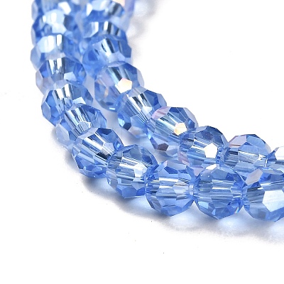 Electroplate Glass Beads Strands EGLA-R016-4m-17-1