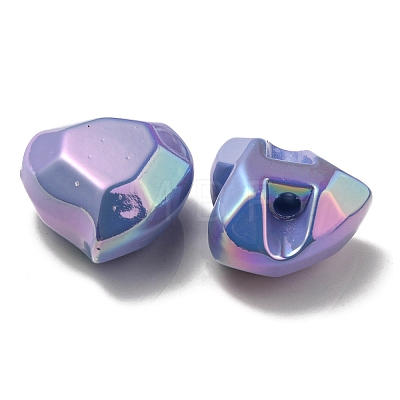 UV Plating Rainbow Iridescent Acrylic Beads OACR-P010-03H-1