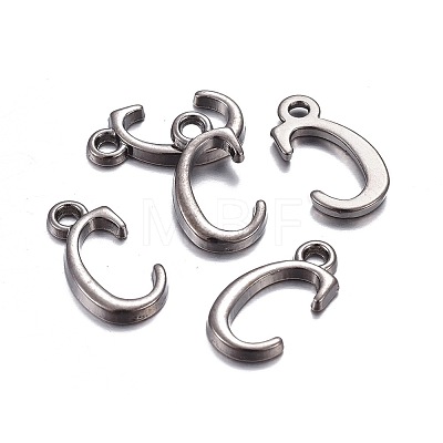 Gunmetal Plated Alloy Letter Pendants LS-PALLOY-J718-01B-C-1