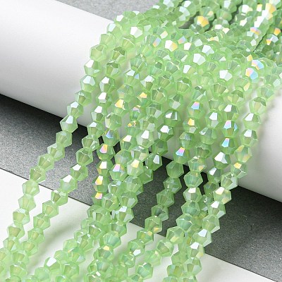 Imitation Jade Electroplate Glass Beads Strands EGLA-A039-J4mm-B01-1