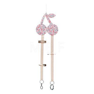 Cherry Non-woven Fabrics Hairpin Hair Clip Hanging Holder Storage Organizer ODIS-WH0025-129B-1