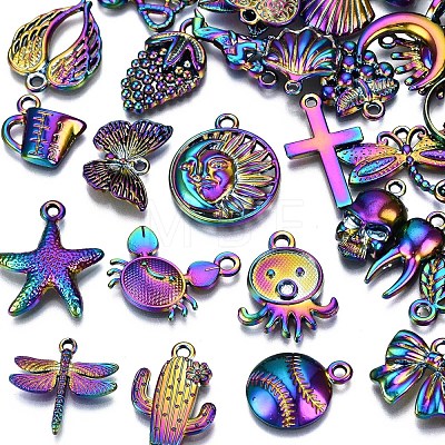 Rainbow Color Alloy Pendants PALLOY-S180-145-NR-1