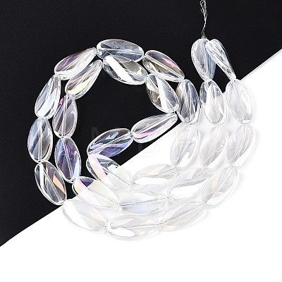 Electroplate Transparent Glass Beads Strands EGLA-N055-02A-1