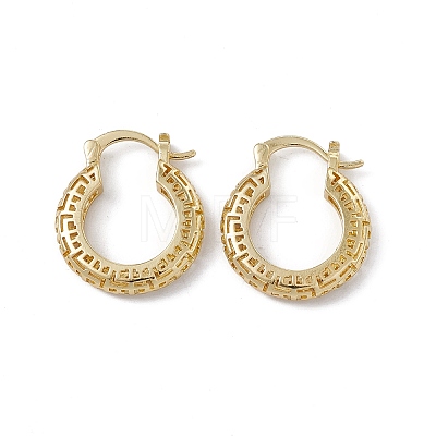 Brass Hoop Earrings for Women EJEW-M213-43G-1